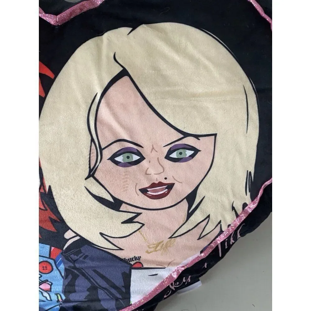 Chucky And Bride Tiffany Halloween Heart Decorative Throw Pillow Viral NEW‎